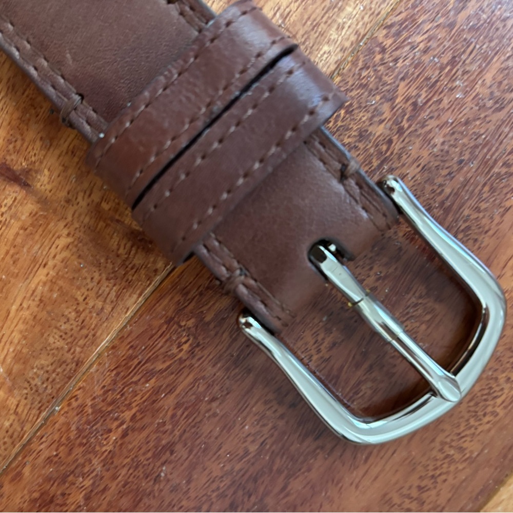 Tecovas Brown Leather Women's Belt with Silver Buckle